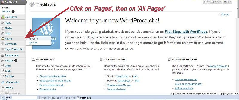 blog2 Word Press Welcome Screen